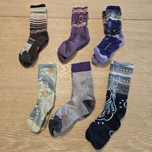 Smartwool Darn Tough Merino Wool Sock Bundle of 6 Pair Women's Medium Multi